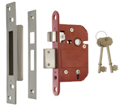 Willenhall Locks M1 5-Lever Mortice Deadlock – 64mm, Brass, Keyed Alike, 4834